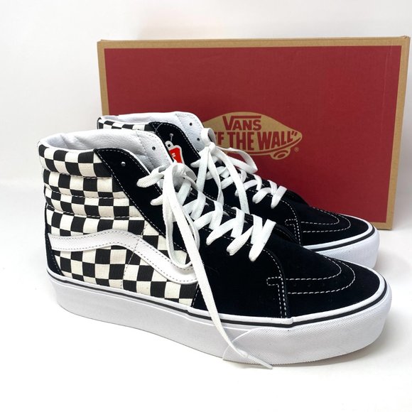 vans high platform checkerboard